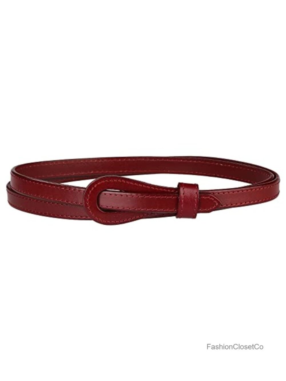 Womens Adjustable Faux Leather Tie Knot Skinny Waist Belt Fashion Accessory